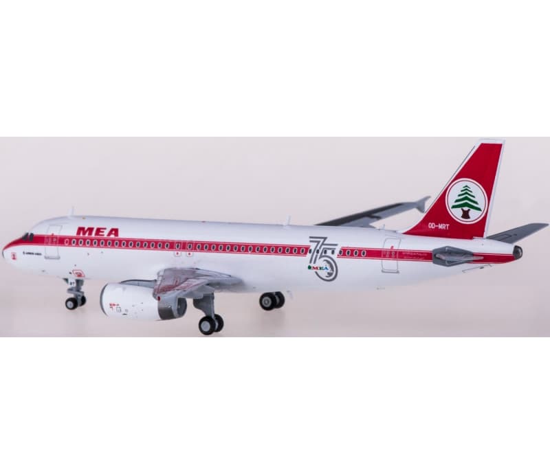 JC Wings Middle East Airlines MEA Airbus A320 OD-MRT Retro painting 1:400 Aircraft Pre-built  Airliner Model Display