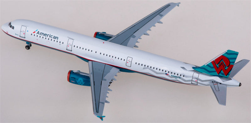 AeroClassics American Airlines Airbus A321 N580UW 1:400 Diecast Model view 3