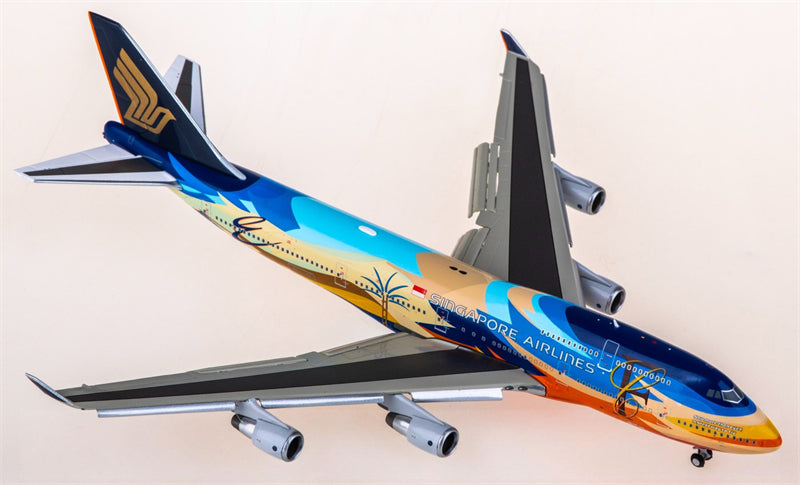 JC Wings 1:400 Singapore Airlines Boeing 747-400 9V-SPK Flaps down Diecast Model view 2