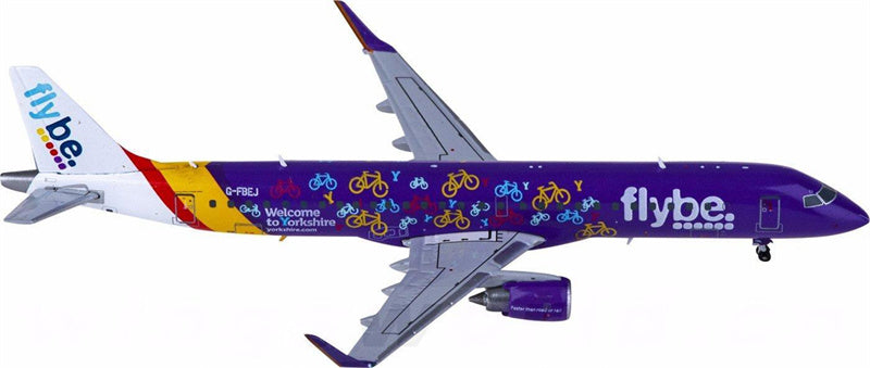 JC Wings Flybe for Embraer ERJ-190-200LR G-FBEJ 1:400 Airplane Pre-built  Airliner Model Display