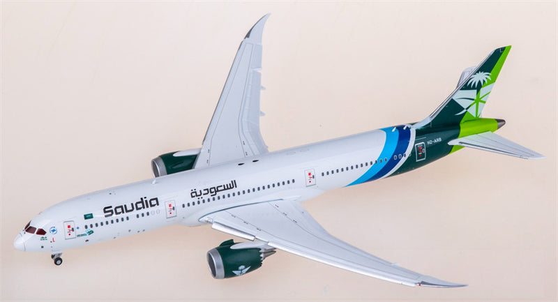 Geminijets Saudia for Boeing 787-9 HZ-ARB Flaps Down 1:400 Airplane Pre-built  Airliner Model Display