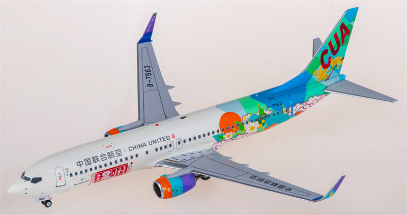 NG Models China United Airlines Boeing 737-800 B-7563 1:200 Diecast Model view 1
