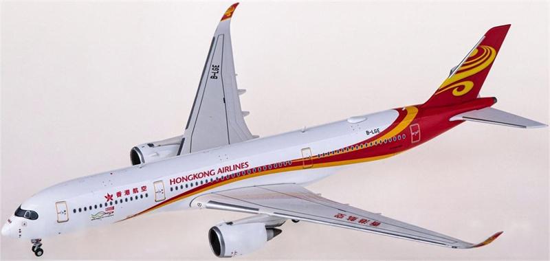 JC Wings Hong Kong Airlines Airbus A350-900XWB B-LGE 1:400 Airplan Diecast Model view 2