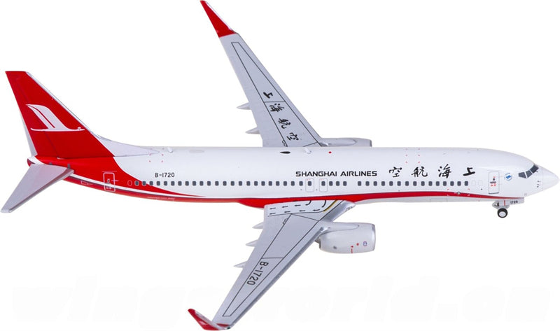 AeroPolaris Shanghai Airlines for Boeing 737-800 B-1720 1:400 Airplane Pre-built  Airliner Model Display