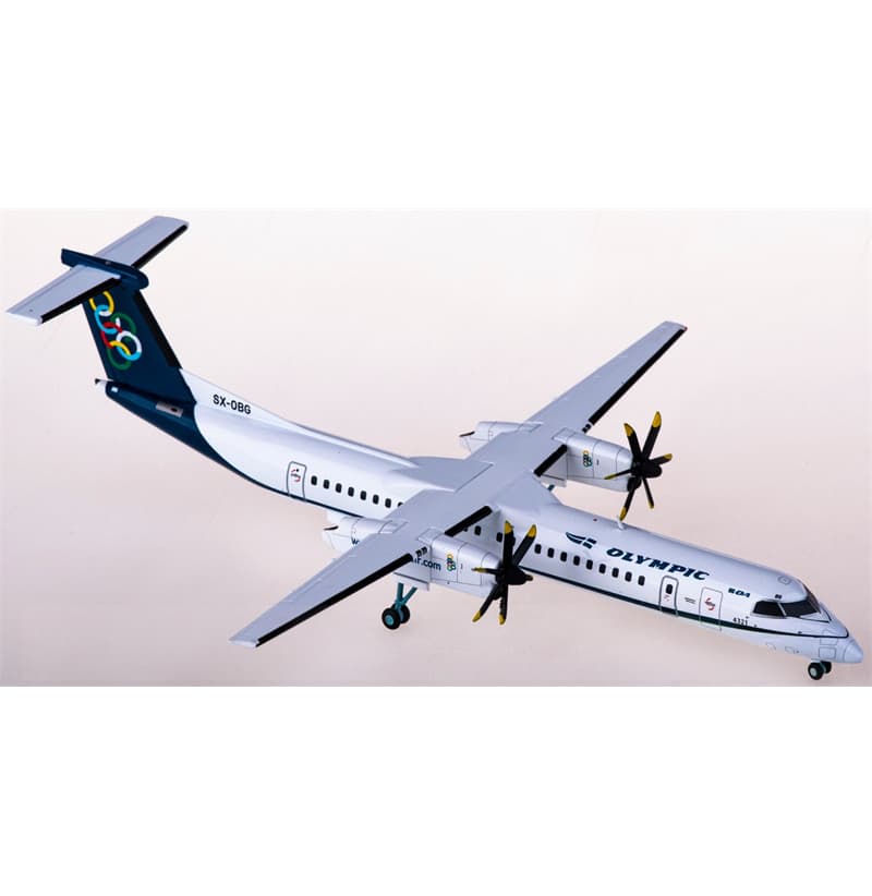 Herpa Olympic Air Bombardier Dash 8 Q400 SX-OBG 1:200 Aircraft Pre-built  Airliner Model Display