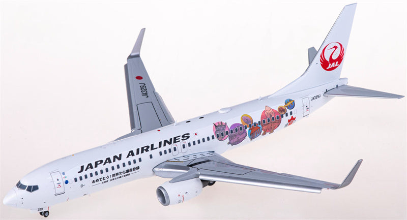 JC Wings Japan Airlines Boeing 737-800 JA329J Flaps Down 1:200 Diecast Model view 3