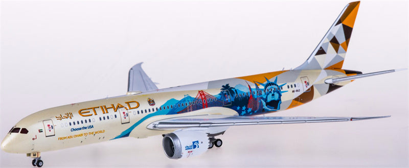 JC Wings Etihad Airways Boeing 787-9 Dreamliner A6-BLC Choose the USA 1:400 Diecast Model view 4