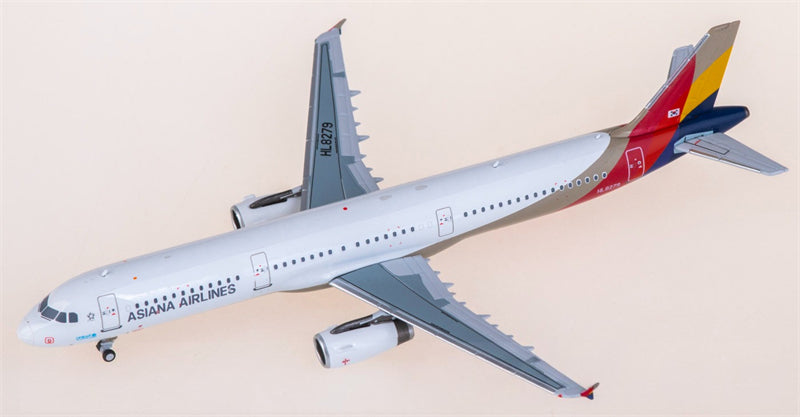 NG Models Asiana for Airbus A321 HL8279 1:400 Airplane Pre-built  Airliner Model Display