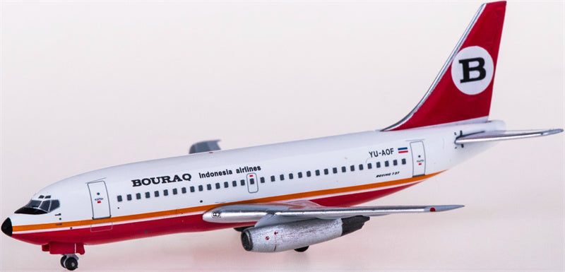 AeroClassics Bouraq Indonesia Airlines Boeing 737-200 YU-AOF 1:400 Diecast Model view 2
