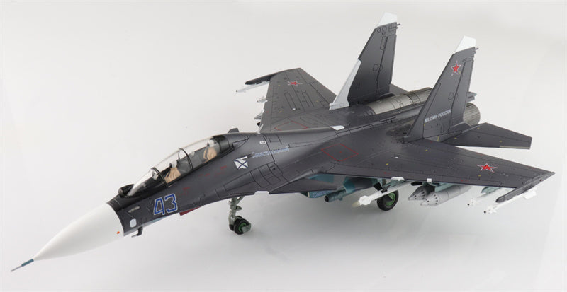HOBBY MASTER Sukhoi SU30SM Flanker C Blue 43 Russian Navy Aviation Saki Airbase 2016 1:72 Aircraft Pre-built Model