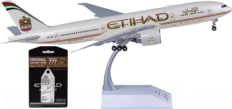 JC Wings Etihad Airways Boeing 777-200LR A6-LRB 1:200 Diecast Model view 1