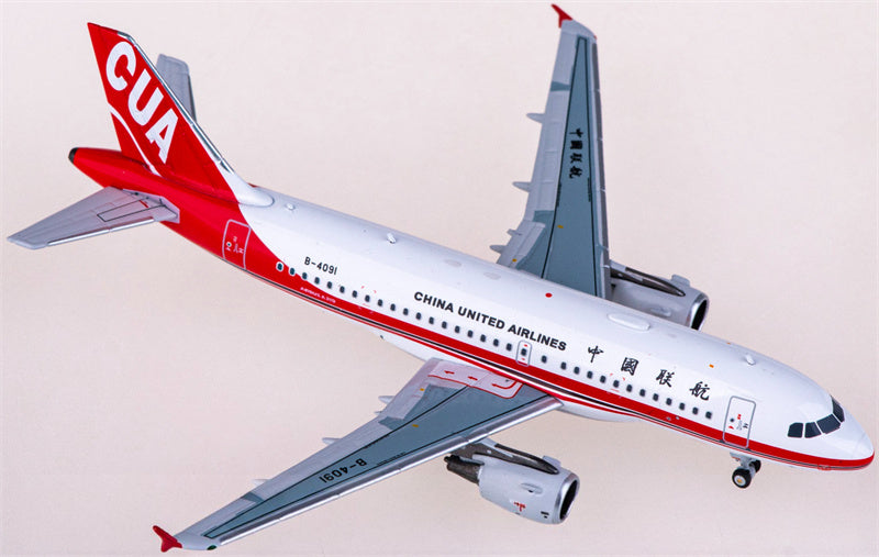 NG Models China United Airlines for Airbus A319 B-4091 1:400 Airplane Pre-built  Airliner Model Display