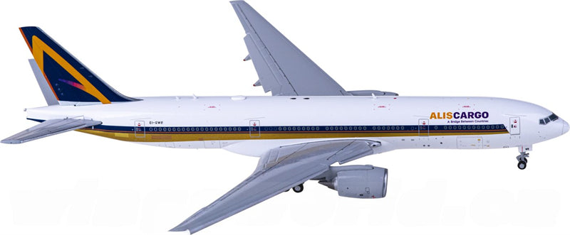 JC Wings AlisCargo Airlines Boeing 777-200ER EI-GWB Flaps Down 1:400 Diecast Model view 1