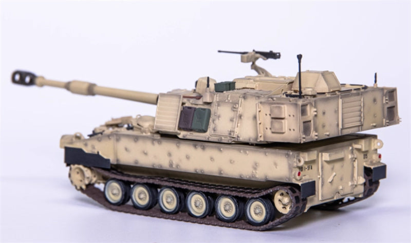 T-MODEL US M109A7 self-propelled howitzer 155mm w/ ammunition vehicle Sand colored style 1:72 Tank Pre-built Model