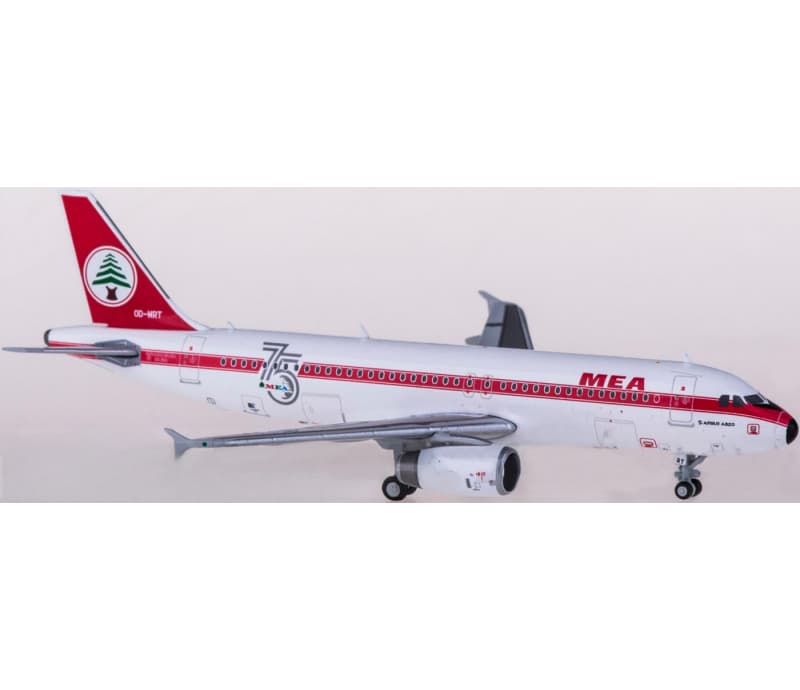 JC Wings Middle East Airlines MEA Airbus A320 OD-MRT Retro painting 1:400 Aircraft Pre-built  Airliner Model Display