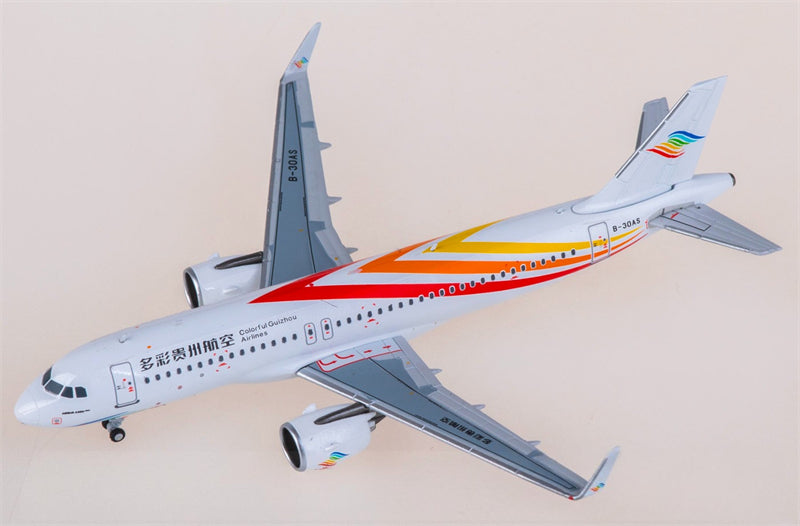 NG Models Colorful Guizhou Airlines Airbus A320neo B-30AS 1:400 Diecast Model view 1
