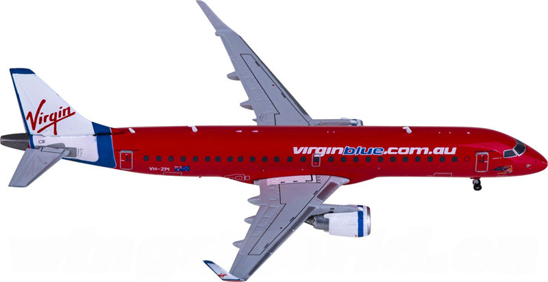 JC Wings Virgin Blue for Embraer ERJ-190AR VH-ZPI 1:400 Airplane Pre-built  Airliner Model Display