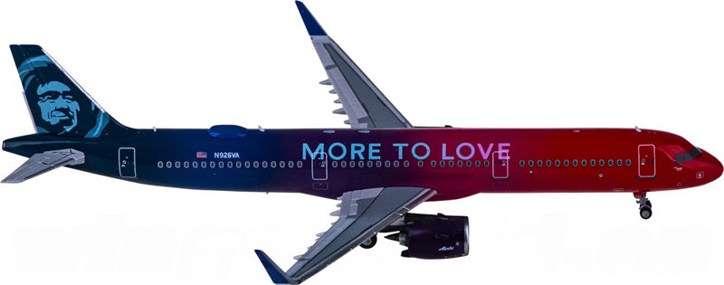 NGモデル アラスカ航空 エアバスA321neo N926VA 1:400スケール 飛行機 組み立て済み旅客機モデル ディスプレイ