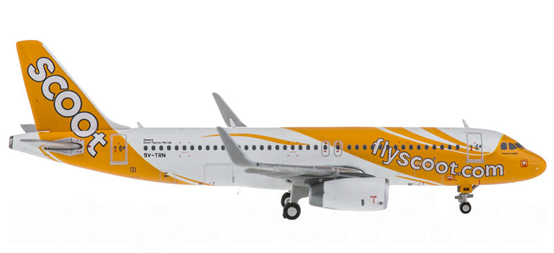 JC Wings Scoot Airbus A320 9V-TRN 1:400 Diecast Model view 1