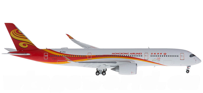 JC Wings Hong Kong Airlines Airbus A350-900 B-LGA Flaps Down 1:400 Diecast Model view 3