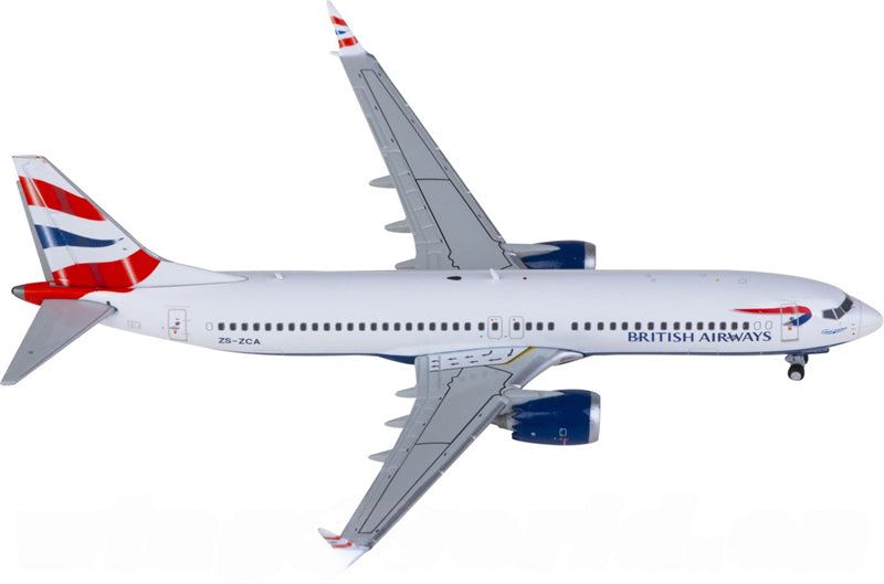 JC Wings British Airways Boeing 737 MAX 8 ZS-ZCA 1:400 Diecast Model view 1