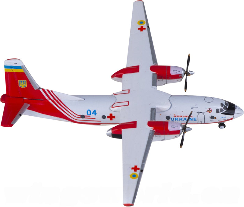 JC Wings Ukrainian Air Force Antonov An-26 04 1:400 Diecast Model view 2
