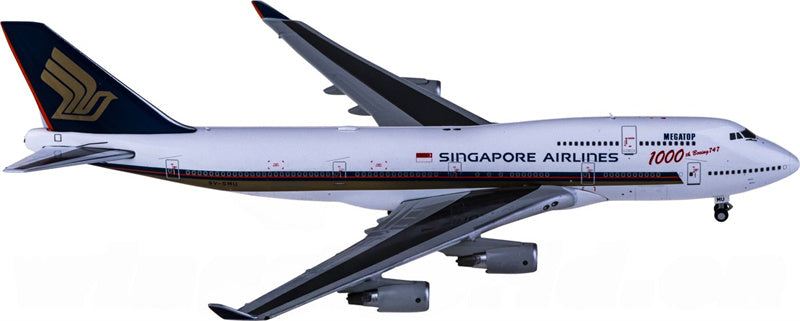 JC Wings Singapore Airlines Boeing 747-400 9V-SMU 1:400 Diecast Model view 1