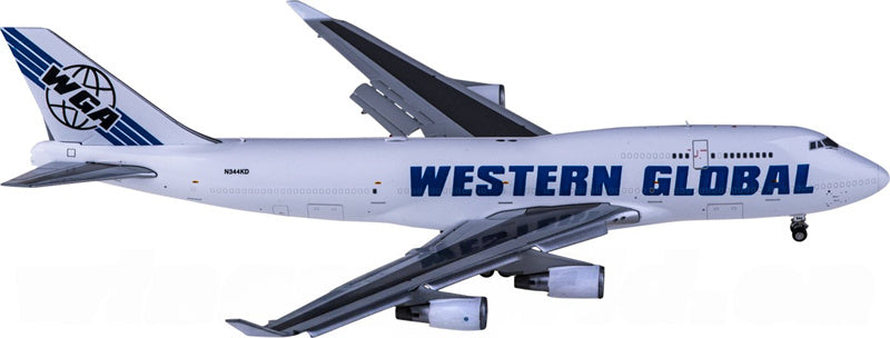 Geminijets Western Global Boeing 747-400 N344KD Flaps Down 1:400 Diecast Model view 3