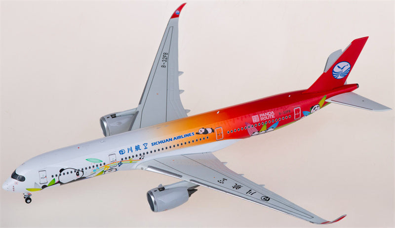 NG Models Sichuan Airlines Airbus A350-900 B-32F8 1:400 Diecast Model view 3