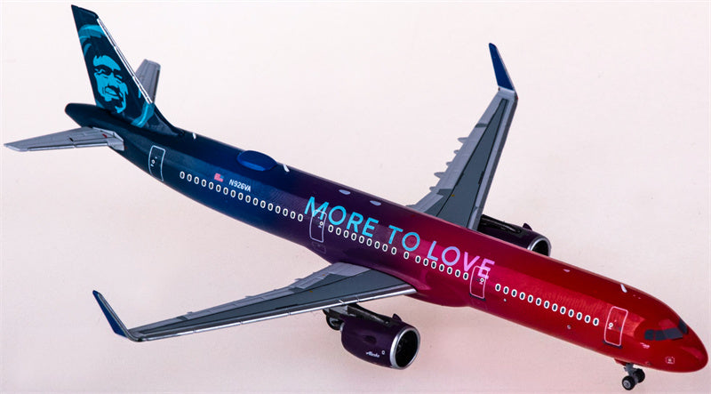 NGモデル アラスカ航空 エアバスA321neo N926VA 1:400スケール 飛行機 組み立て済み旅客機モデル ディスプレイ