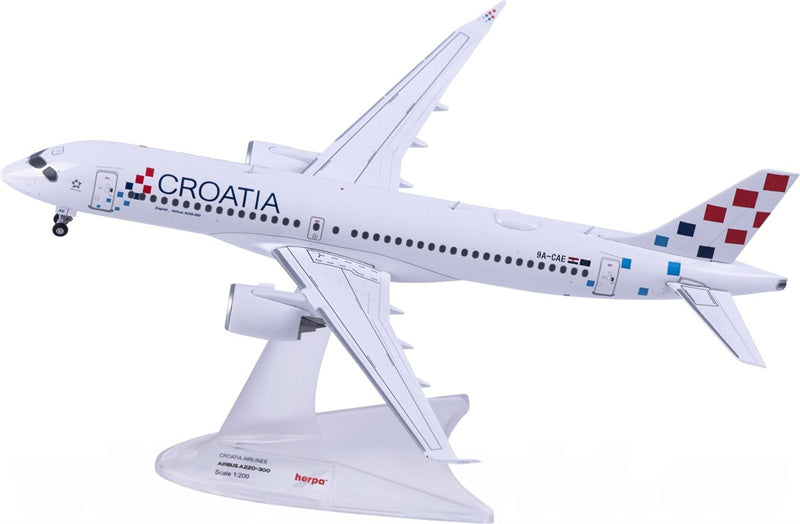 Herpa 1:200 Croatia Airlines Airbus A220-300 9A-CAE  Diecast Model