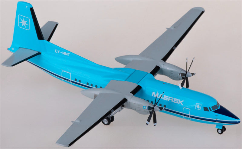 Herpa Maersk Air Fokker 50 OY-MMT 1:200 Aircraft Pre-built  Airliner Model Display