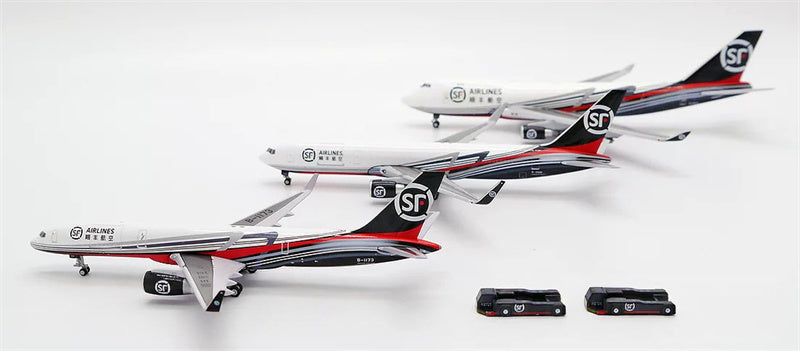 JC Wings SF Airlines Warehouse and Office Building Set Boeing 757-200 767-300 747-400 1:400 Diecast Model view 3