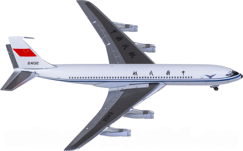 Yu CAAC civile aviation aministration of China Boeing 707-300 B2402 1:400 Diecast Model view 1