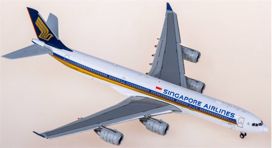 Hxmodels Singapore Airlines Airbus A340-500 9V-SGD flaps down 1:400 Diecast Model view 1