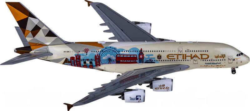 JC Wings Etihad Airways for Airbus A380 A6-APE 1:400 Airplane Pre-built  Airliner Model Display