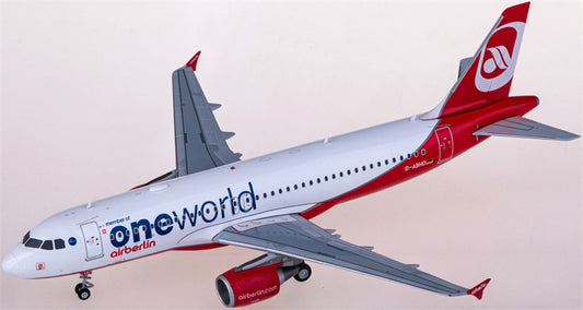 JC Wings Air Berlin Airbus A320 D-ABHO member of oneWorld 1:200 Diecast Model view 1