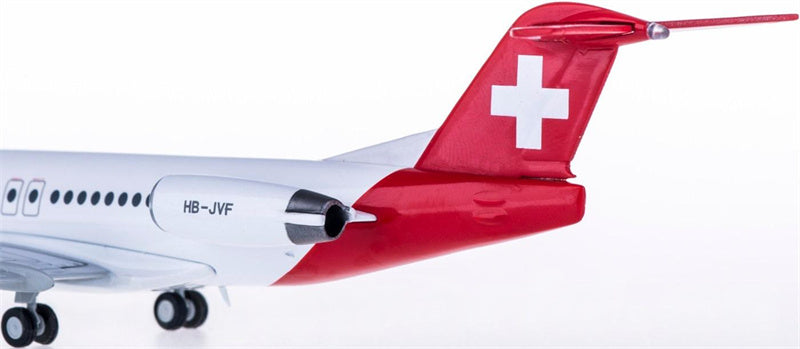 Herpa Helvetic Airways for Fokker 100 HB-JVF 1:200  Aircraft Pre-built  Airliner Model Display