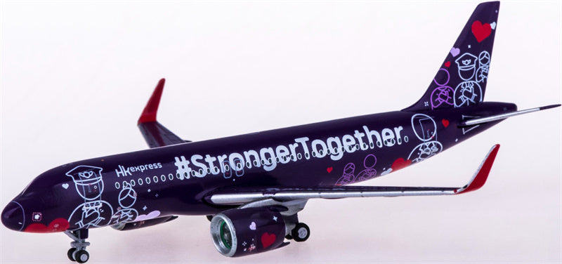 JC Wings HK Express Airbus A320neo StrongerTogether 1:400 Diecast Model view 2