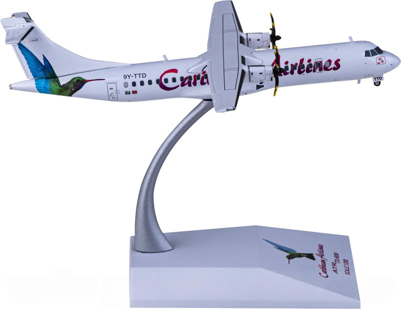 JC Wings Caribbean Airlines for ATR-72-600 9Y-TTD 1:200 Airplane Pre-built  Airliner Model Display