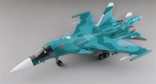 HOBBY MASTER Su-34 Fullback Fighter Bomber Red 23 Russian Air Force Ukraine March 2023 1:72 Airplane Pre-built Model
