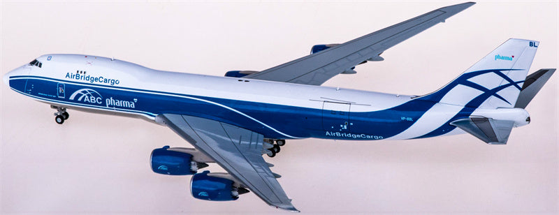 JC Wings AirBridgeCargo for Boeing 747-8F VP-BBL 1:400 Airplane Pre-built  Airliner Model Display