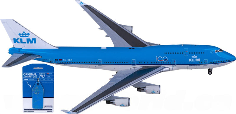 JC Wings KLM Boeing 747-400 PH-BFG with AVIATIONTAG 1:400 Diecast Model view 2