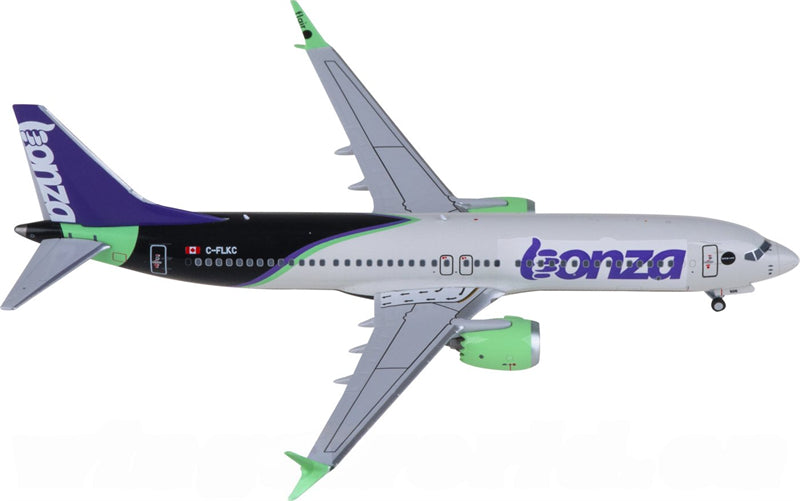 NG Models Flair Airlines Bonza Boeing 737 MAX 8 C-FLKC 1:400 Diecast Model view 1