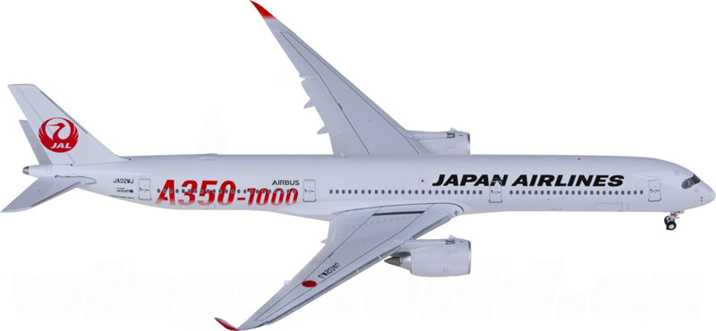 JC Wings Japan Airlines Airbus A350-1000XWB JA02WJ Flaps Down 1:400 Diecast Model view 1