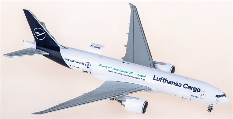 JC Wings 1:400 Lufthansa Cargo Boeing 777-200F D-ALFK Interactive Series Diecast Model view 3