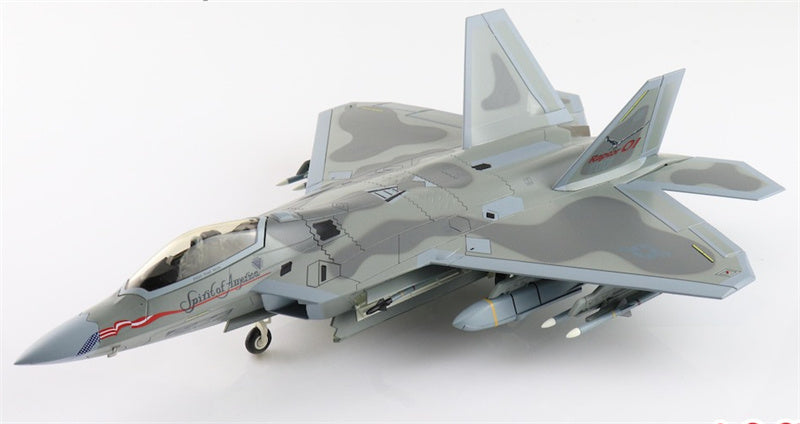 HOBBY MASTER F22 Raptor USAF 91-001 Spirit of America Raptor 01 (underwing WPN 2 x AGM-158 8 x AIM-120 2 x fuel tanks) 1:72 Aircraft Pre-built Model