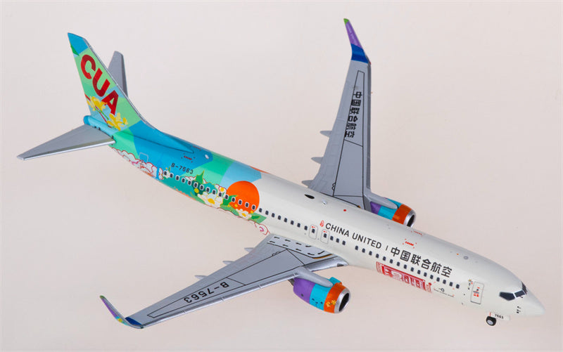 NG Models China United Airlines Boeing 737-800 B-7563 1:400 Diecast Model view 4