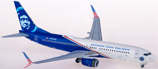 Geminijets Alaska Airlines Boeing 737-800 N570AS Honoring Those Who Serve 1:200 Diecast Model view 1