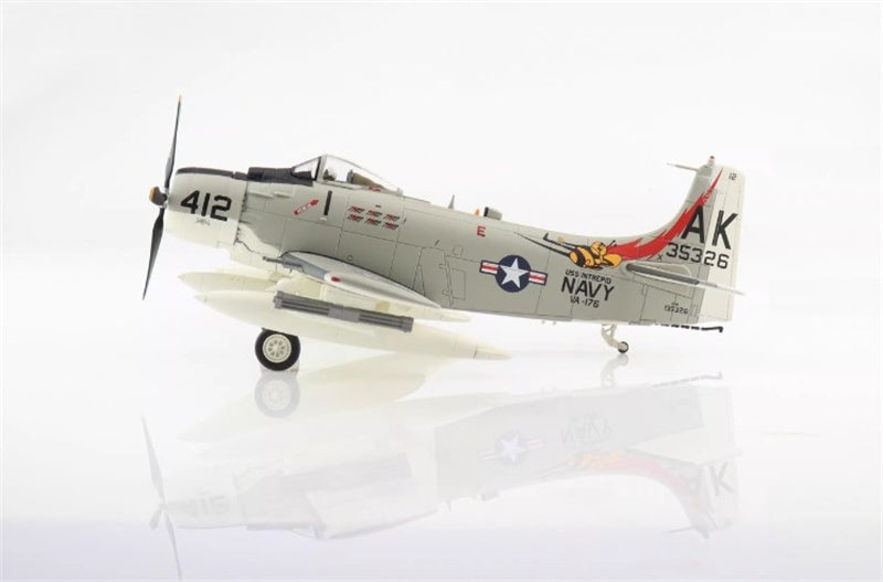 Hobby Master Douglas A-1H Skyraider 412 VA-176 USS Intrepid 1966 1:72 Airplane Pre-built Model